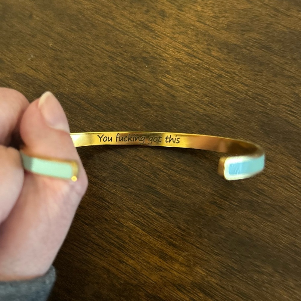 Gold Inspirational Bangle Bracelet